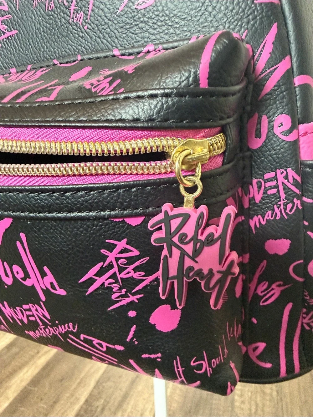Disney Pink and Black Mini Backpack — Loungefly Style